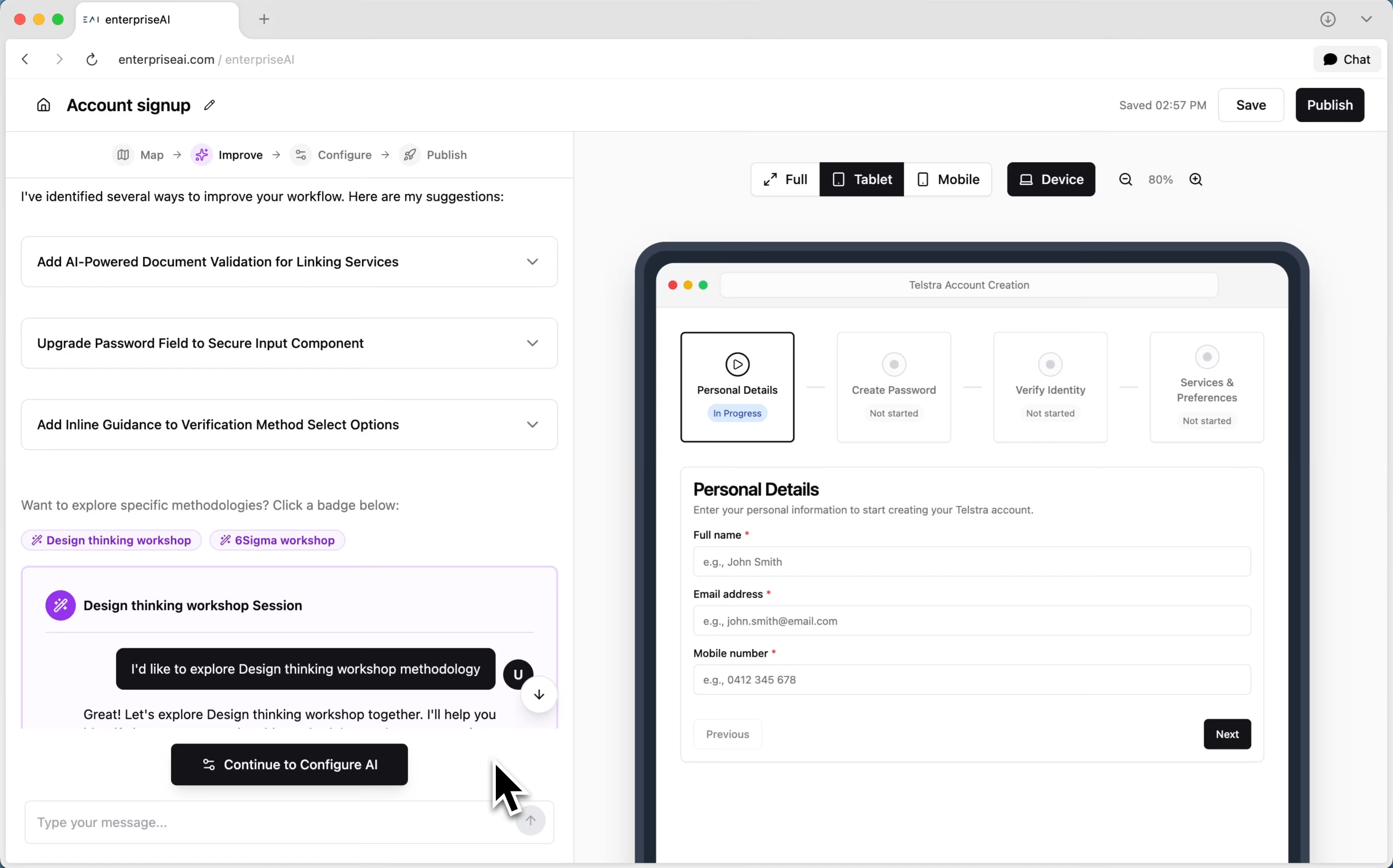 Build AI workflows without writing code
